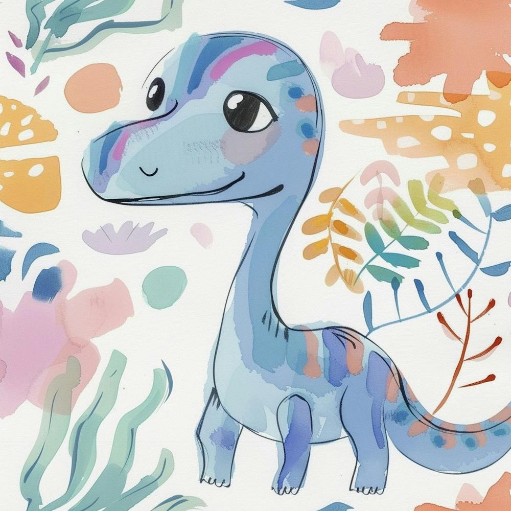 Troodon Dinosaur Muted Pastels Pattern  2