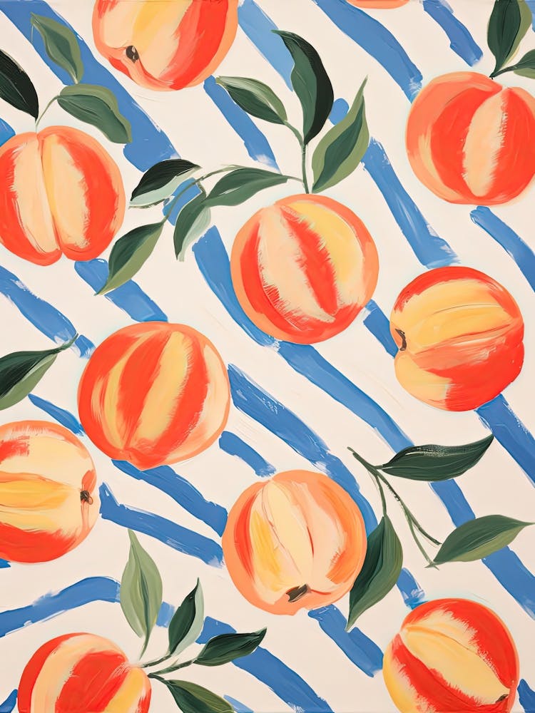 Peaches Fruit Summer Illustration 8