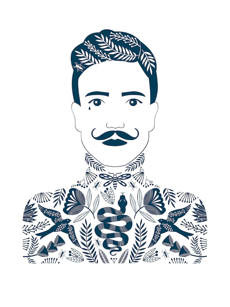 Tattoo Man Navy