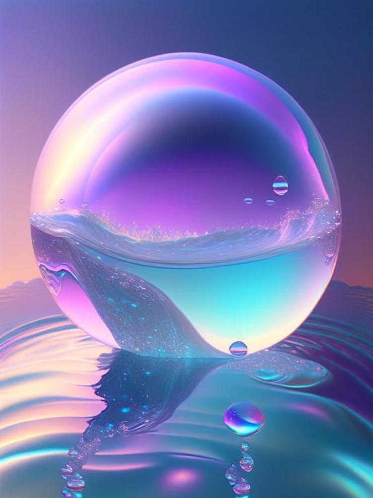 A Bubble Waterscape Holographic 3