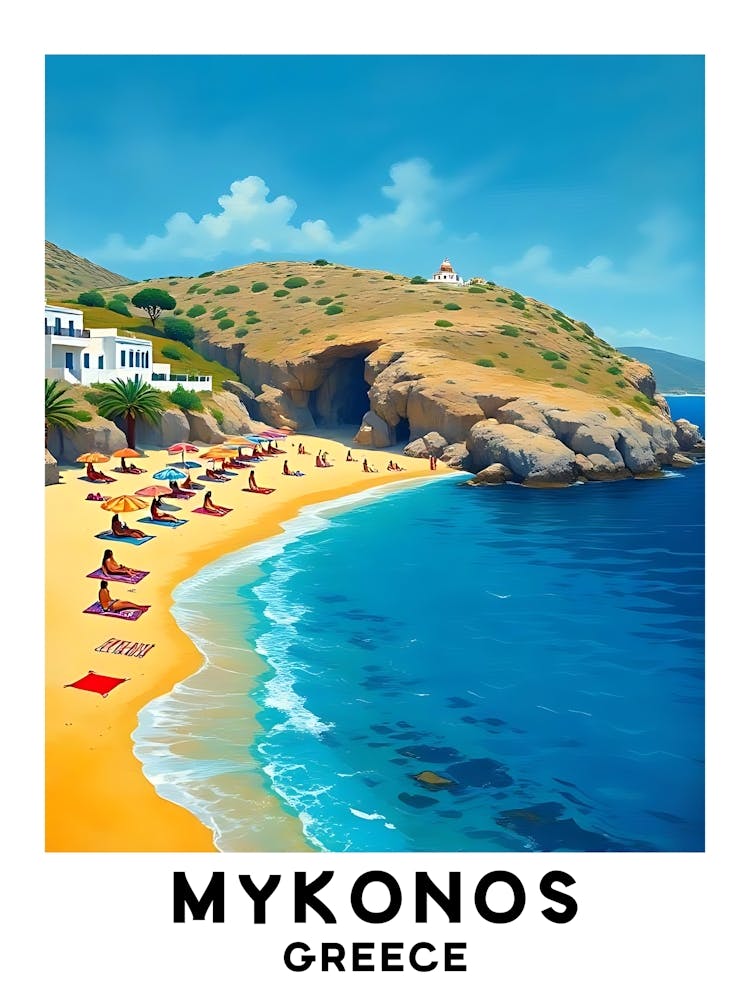Mykonos - Greece Vintage Travel Poster 33