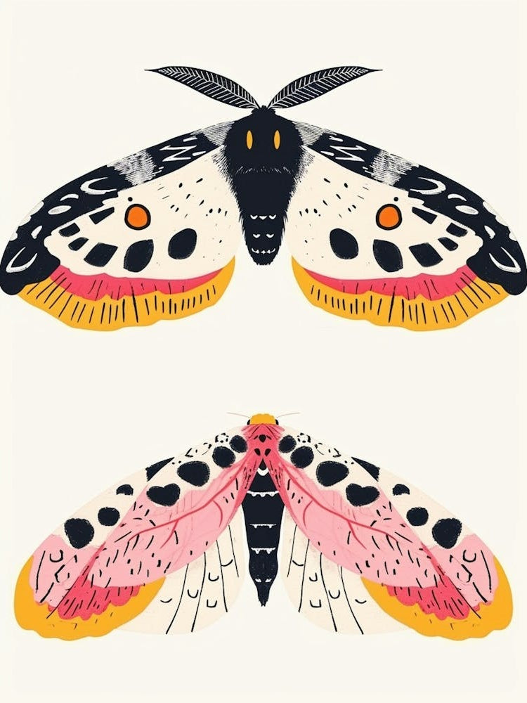 Colourful Insect Illustration Moth 2