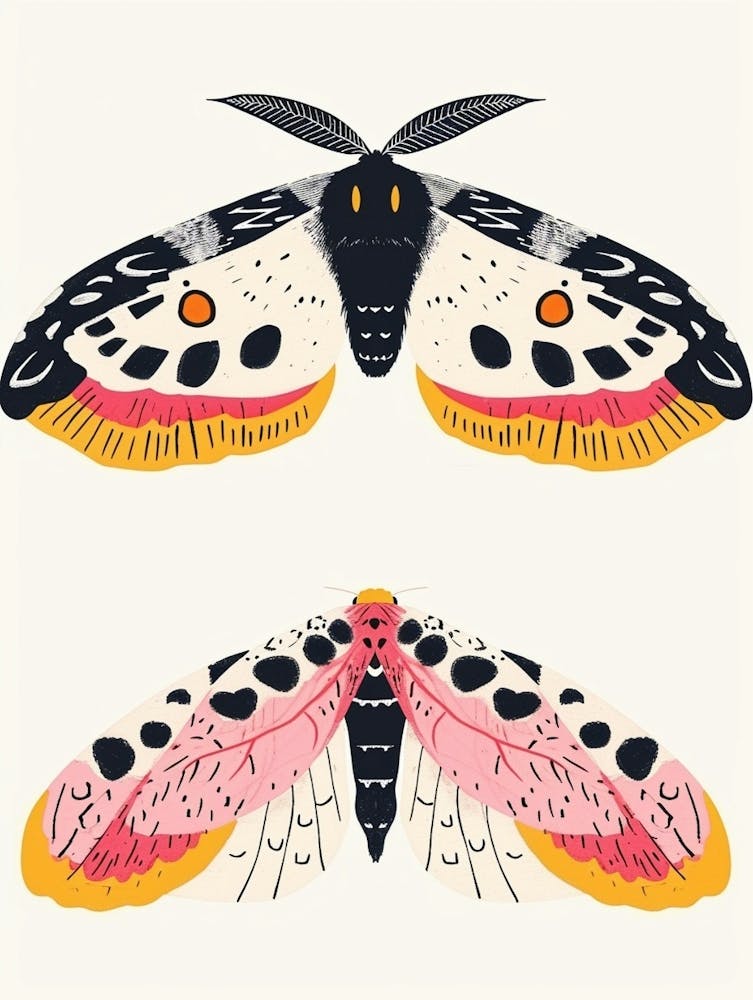 Colourful Insect Illustration Moth 2