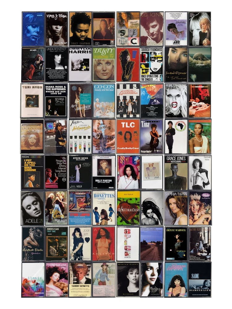 Female Music Print - Retro Cassette Covers