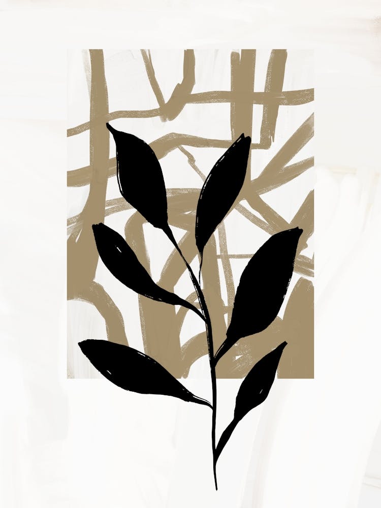 Abstract Neutral Leaf Boho
