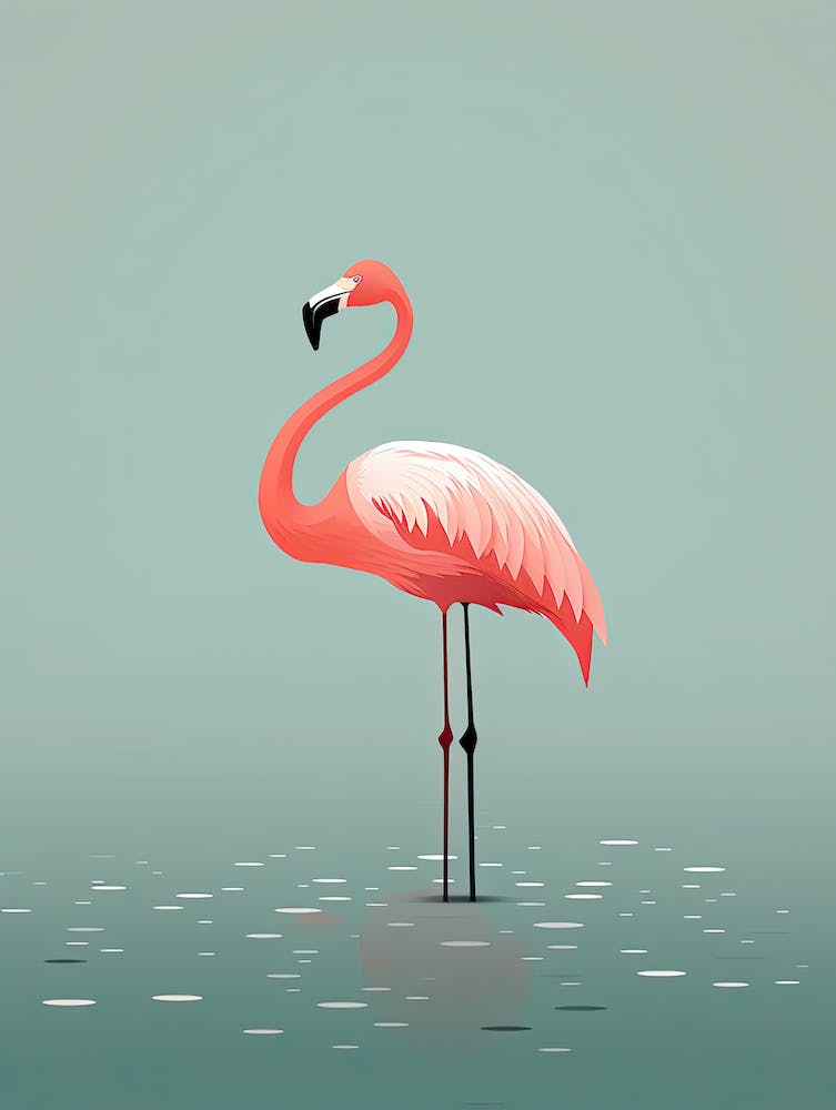 Serene Flamingo Solitude