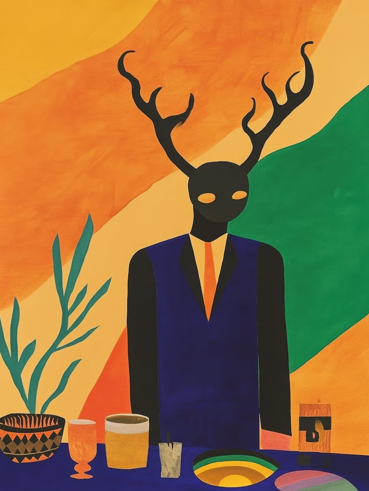 Man With Deer Antlers 1