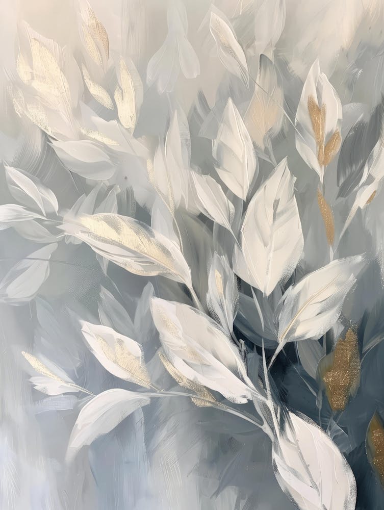 White And Gold Leaves