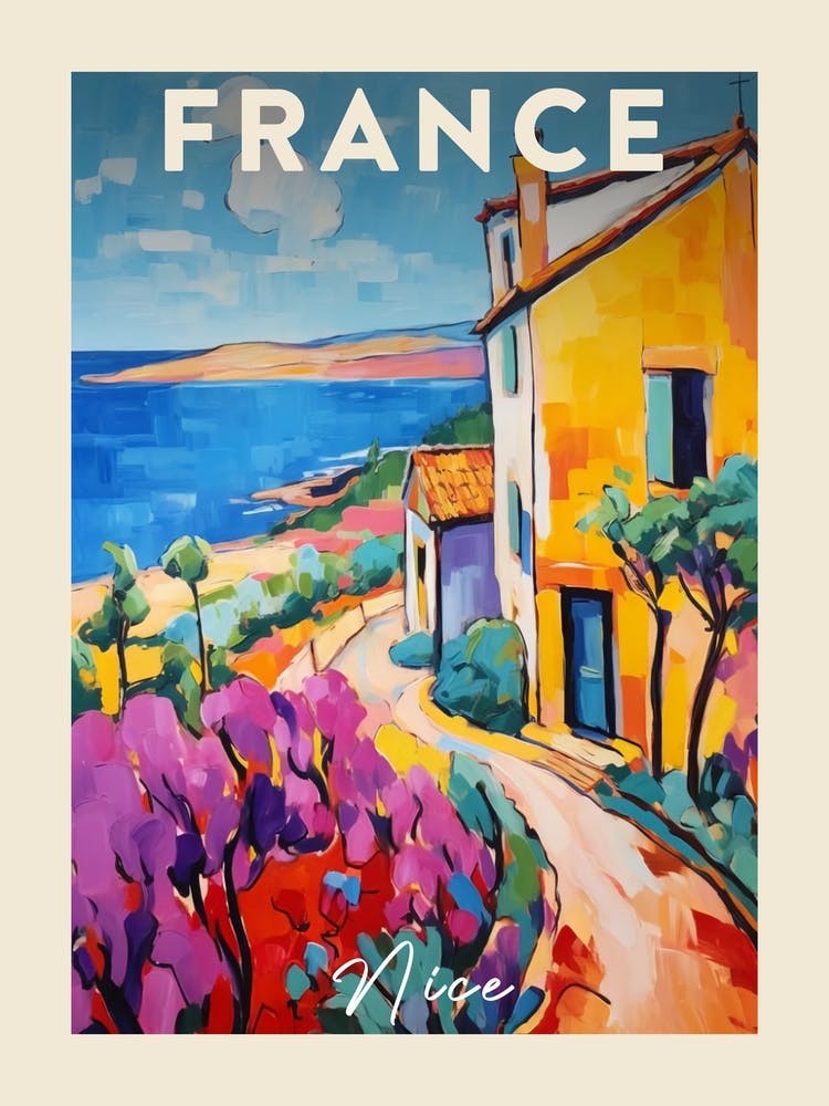 Nice France 5 Fauvist Painting Travel Poster