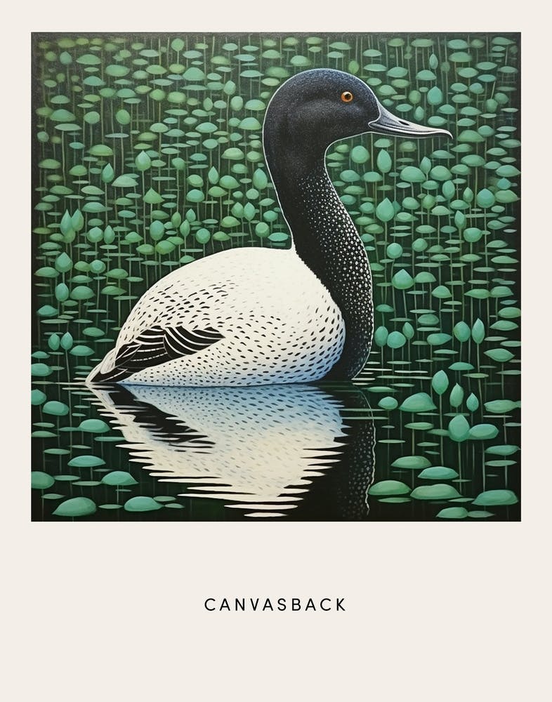Ohara Koson Inspired Bird Painting Canvasback 1 Poster