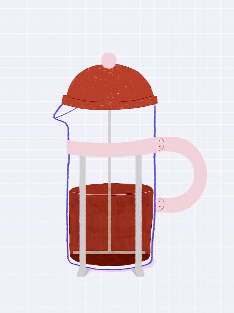 French Press Coffee Blue