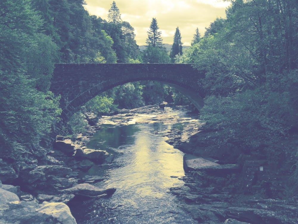 Bridge Over The River Pretty Landscape 