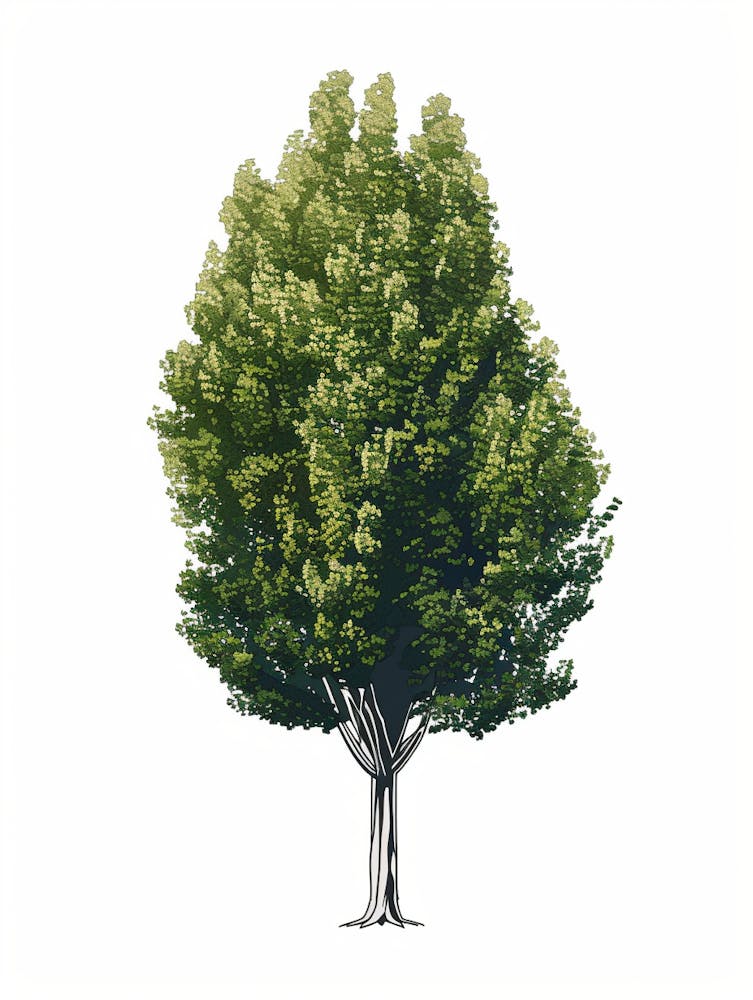 Poplar Tree Pixel Illustration 1