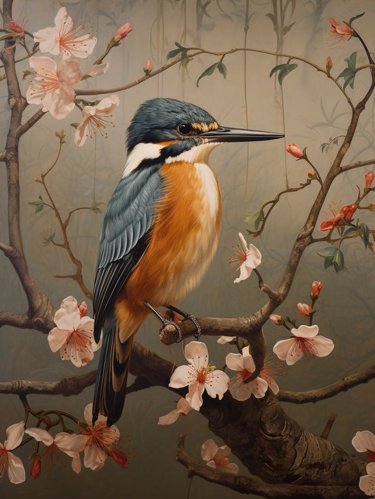 Dark And Moody Botanical Kingfisher 3