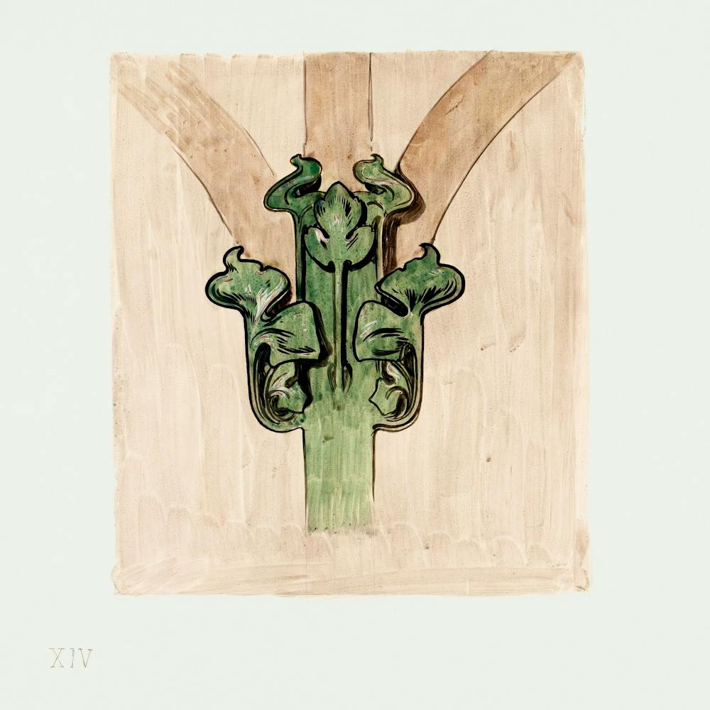 Capital Applied To The Columns Of The Facade Of The Fouquet Boutique, Alphonse Maria Mucha