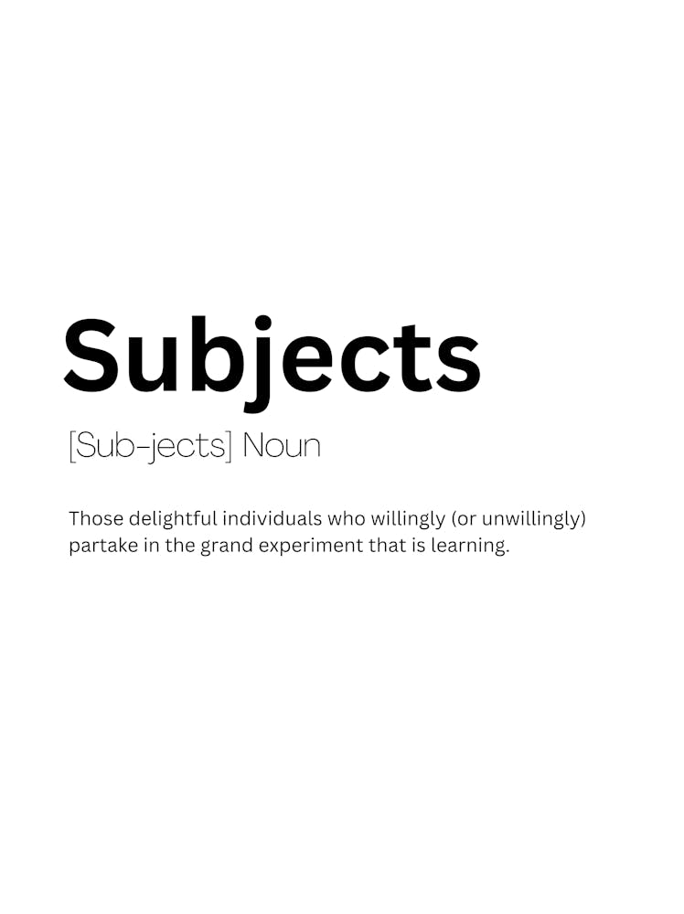 Subjects Definition Meaning