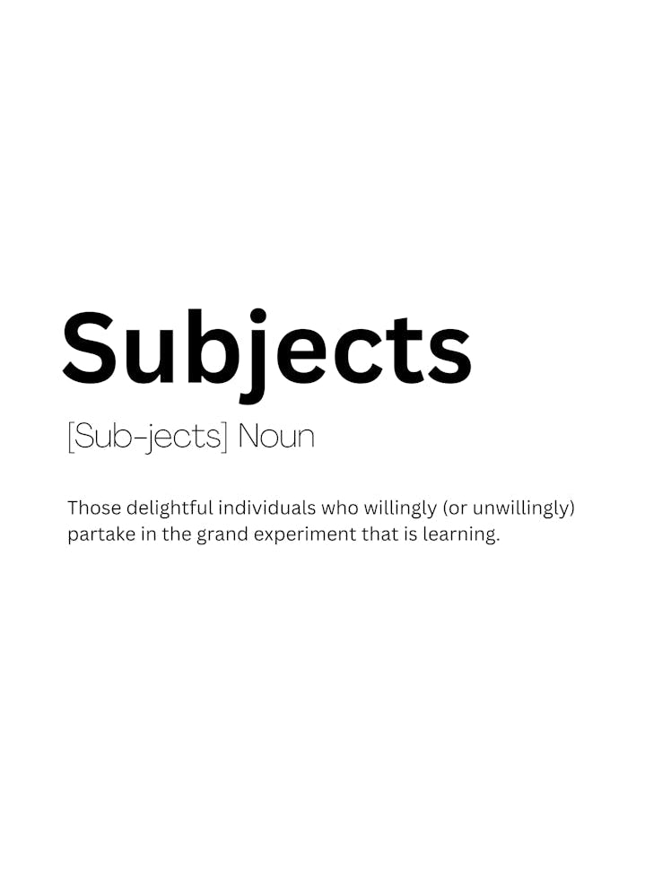 Subjects Definition Meaning