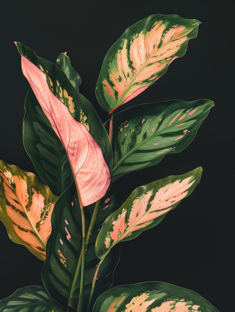 Pink And Green Leaves