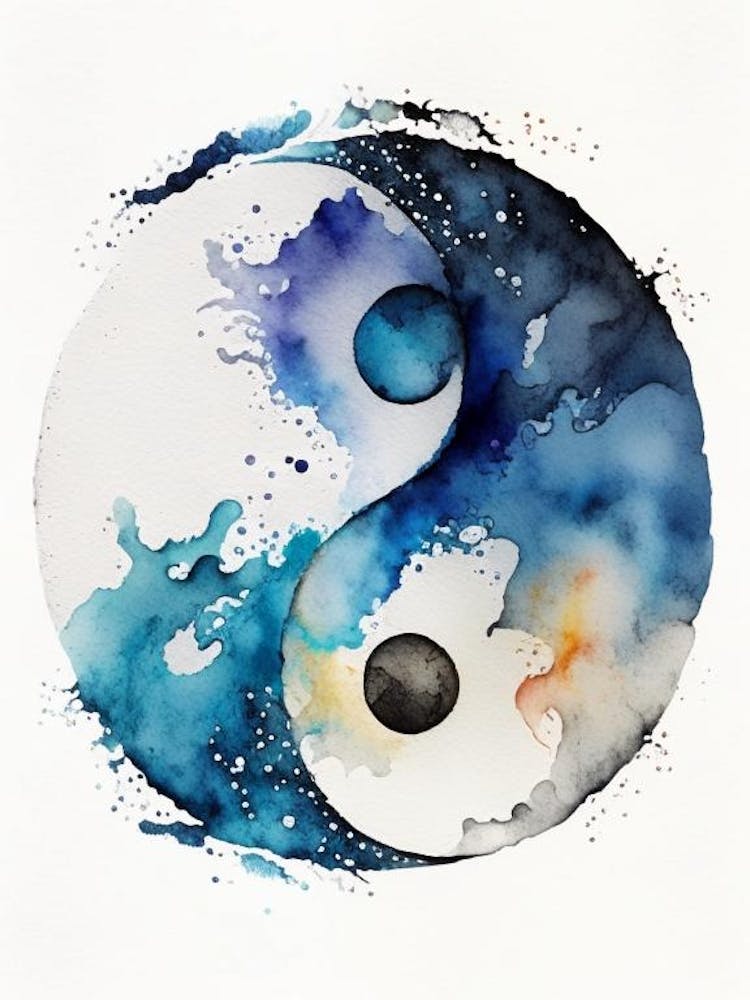 Repeat 4 Yin And Yang Watercolour
