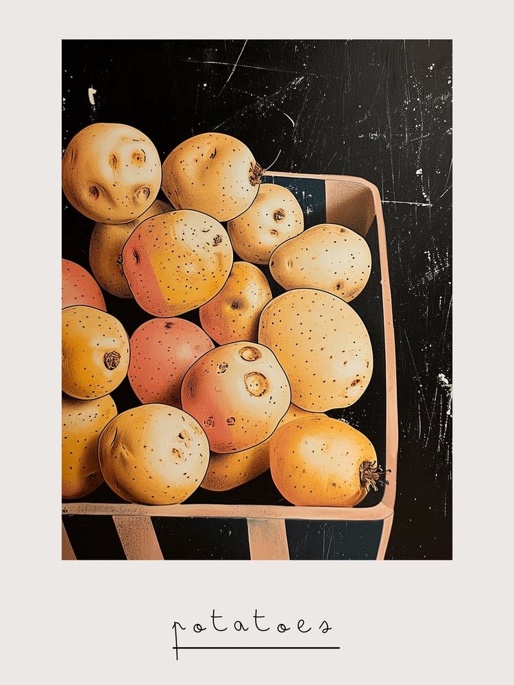 Art Deco Potatoes In A Basket Poster