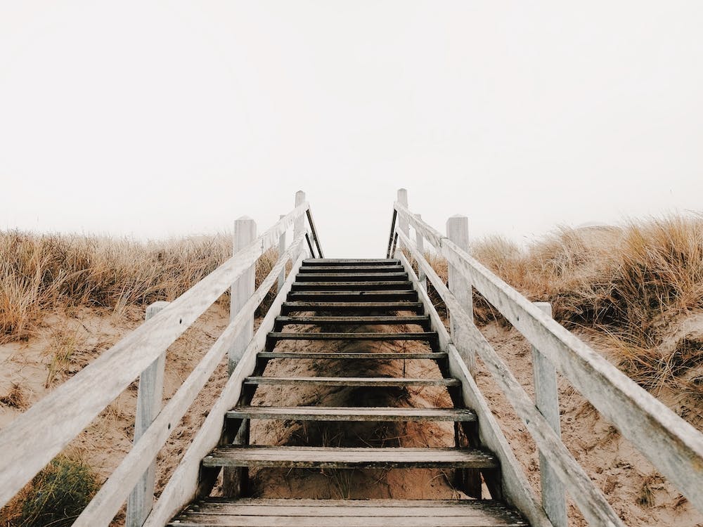 Wooden Beach Stairs