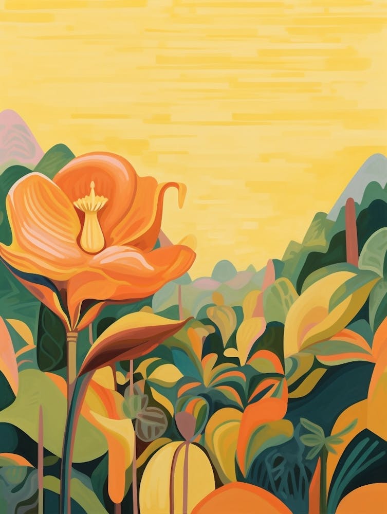 Boho Wildflower Painting Yellow Trillium 2