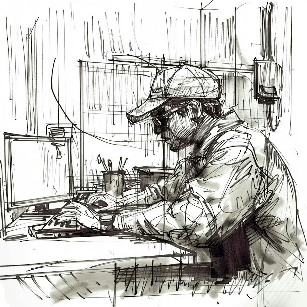 Man Working On Computer 2