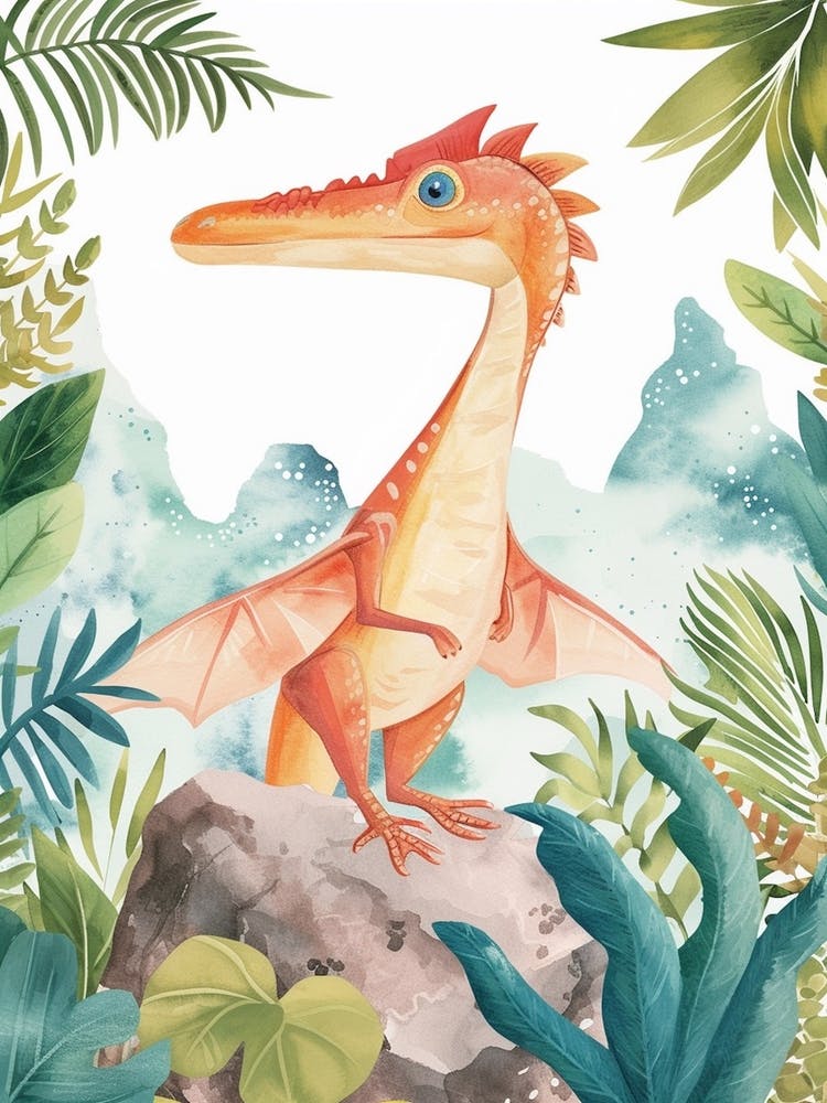 Watercolour Pteranodon Dinosaur 1