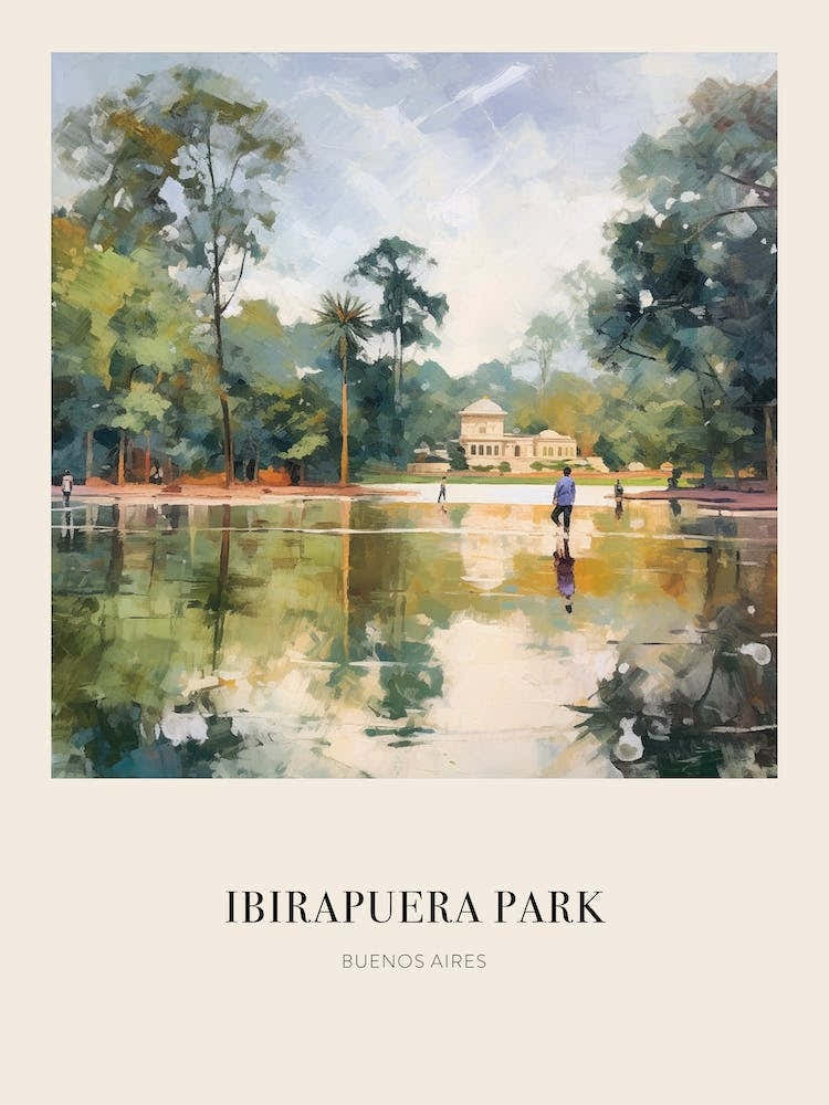 Ibirapuera Park Buenos Aires Argentina 4 Vintage Cezanne Inspired Poster