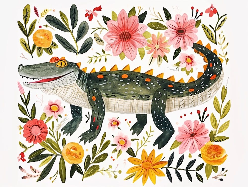 Little Floral Crocodile 1