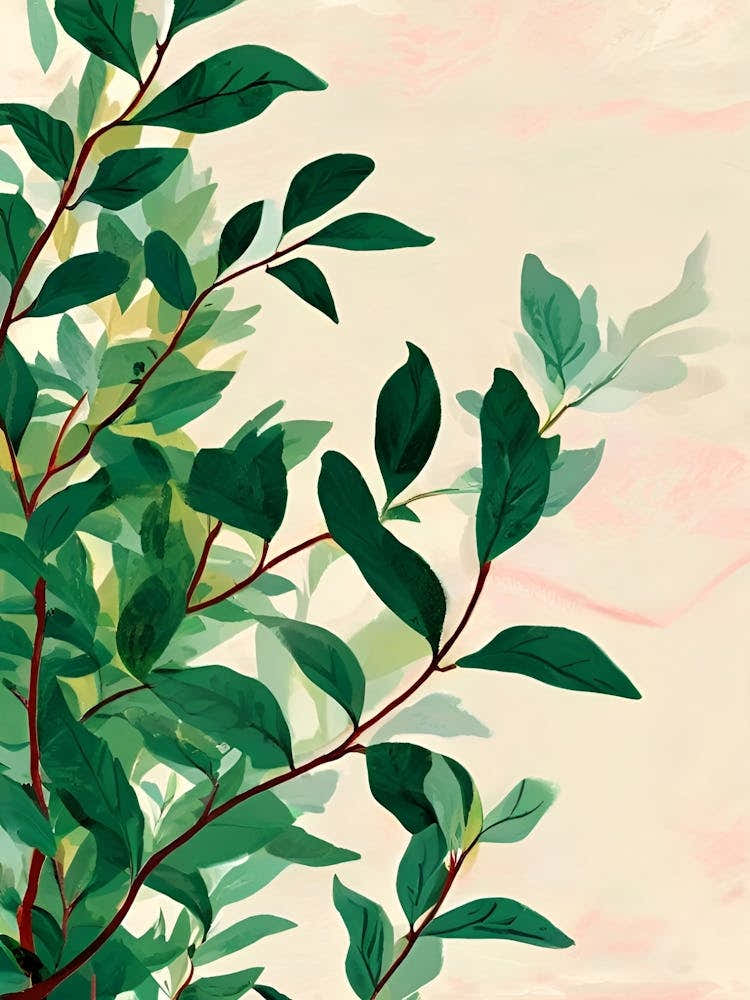 Green Leaves On A Branch 1