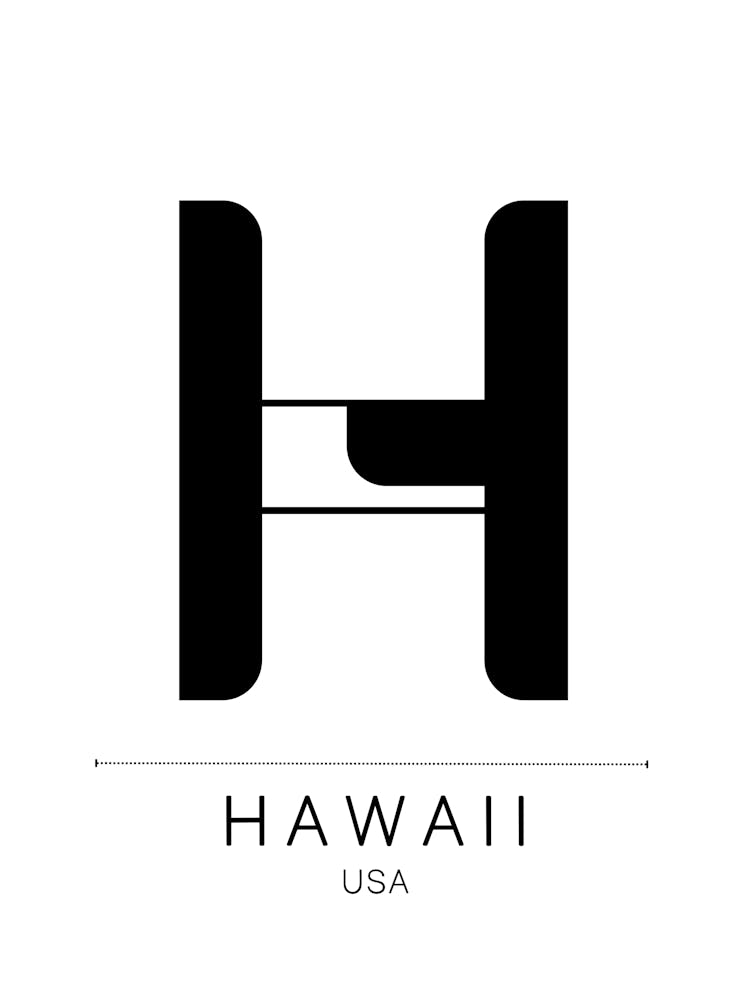 Hawaii City Typography Wall