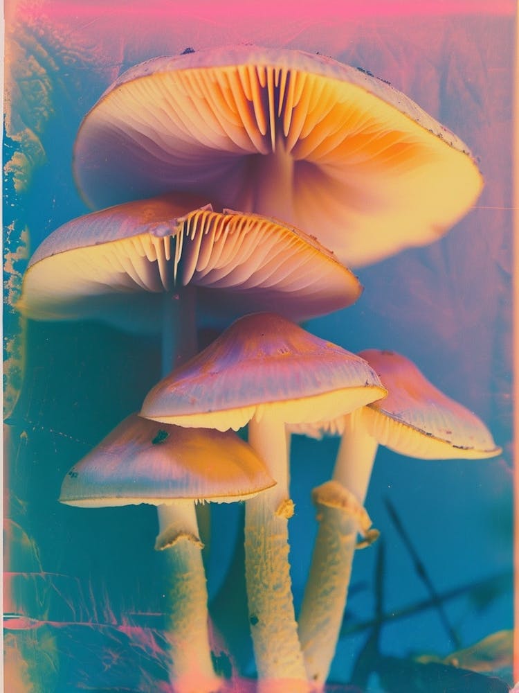 Mushrooms Retro Photo Inspired 3