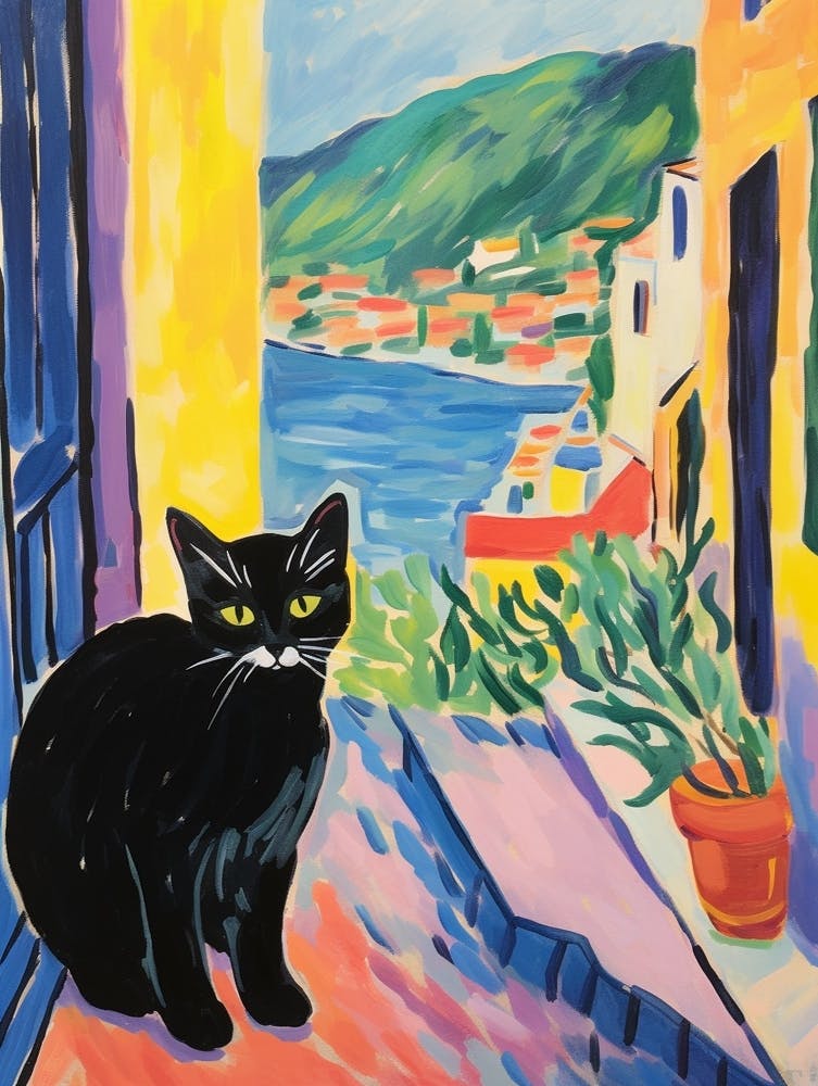 Painting Of A Cat In Korcula Croatia 2