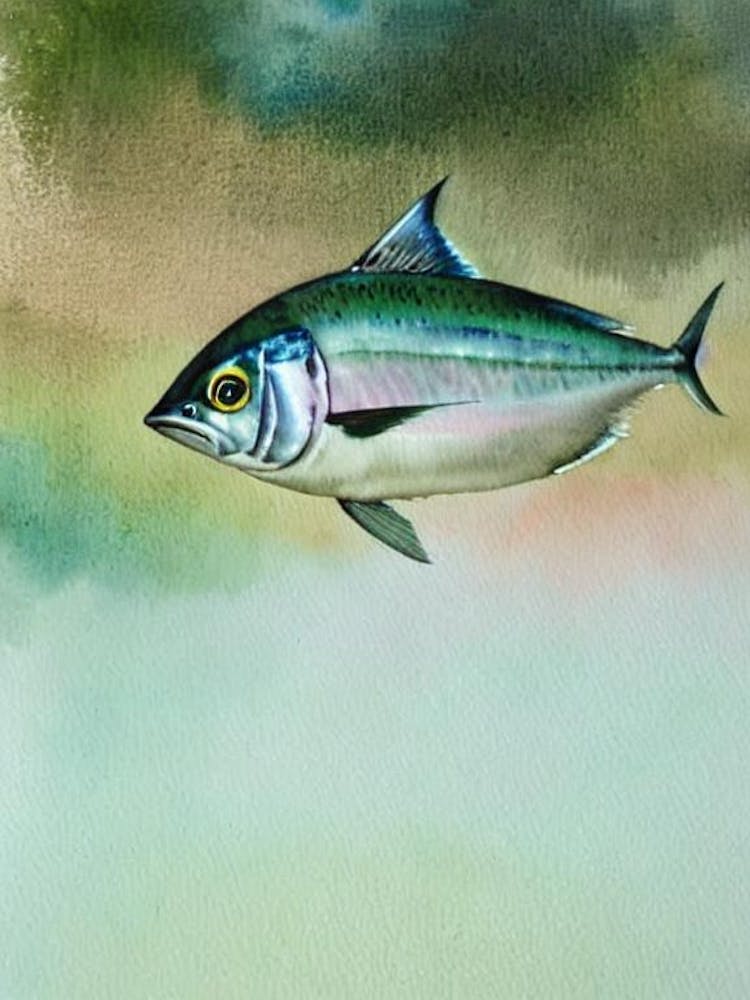 Atlantic Bluefin Tuna Storybook Watercolour