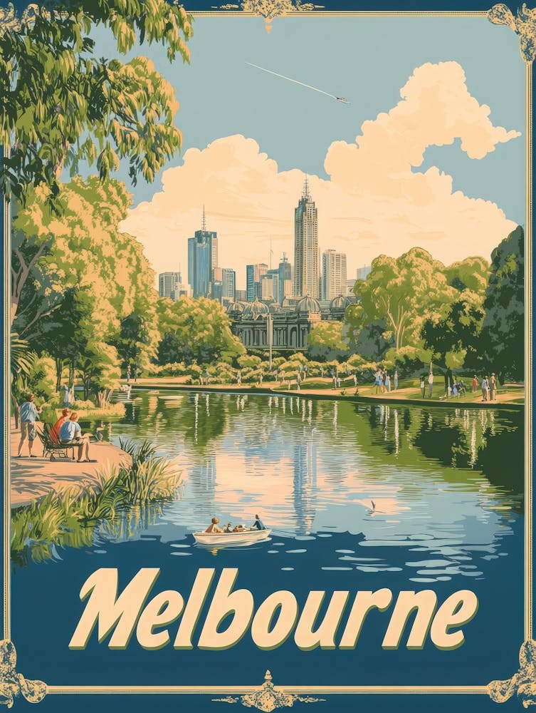 Aihrgdesign A Classic 1960s Travel Poster For Melbourne 4