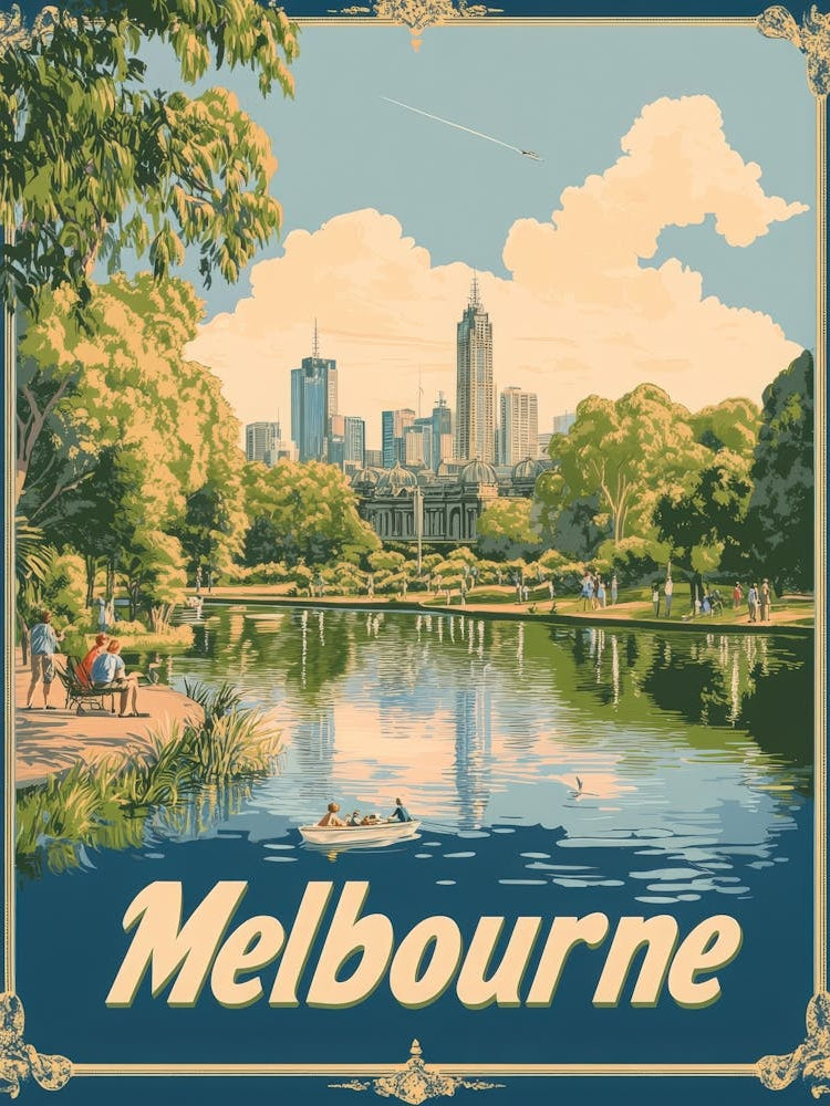 Aihrgdesign A Classic 1960s Travel Poster For Melbourne 4