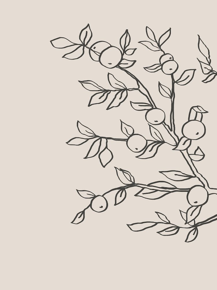 Line Art Apple Tree 02