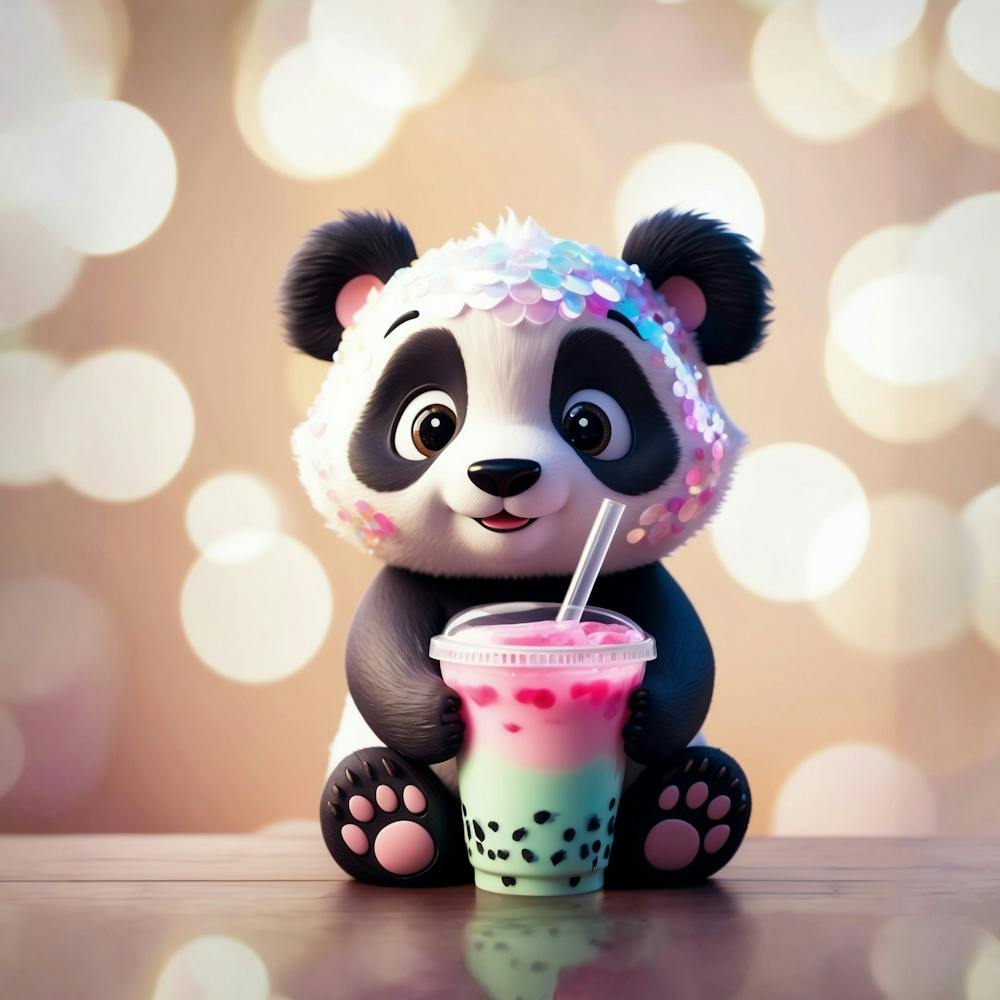 Default A Whimsical Cartoonstyle Panda With A Soft Rounded Bod 0