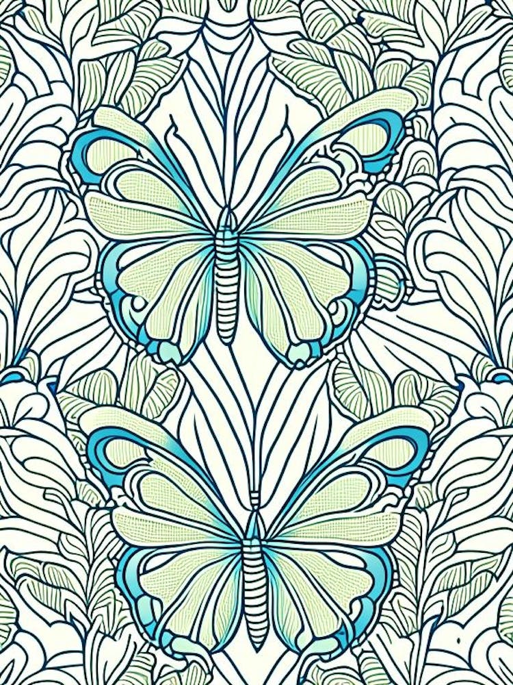 Brimstone Butterfly William Morris Inspired 1