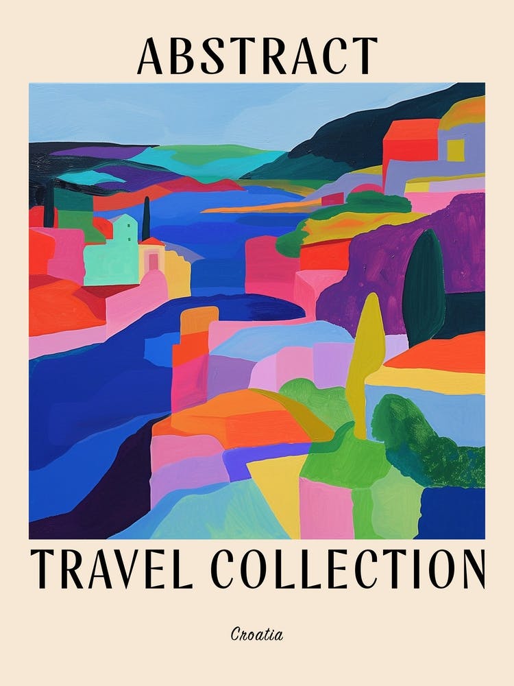 Abstract Travel Collection Poster Croatia 2