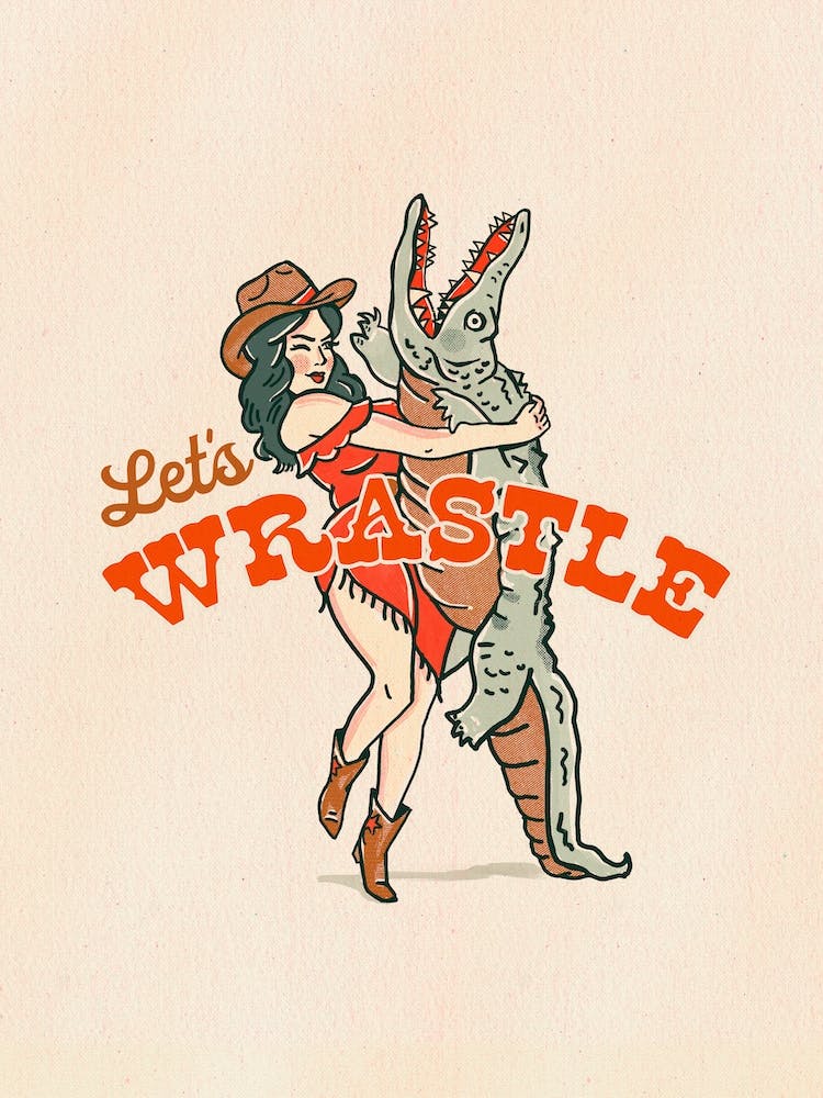Let's Wrastle Gator Cowgirl