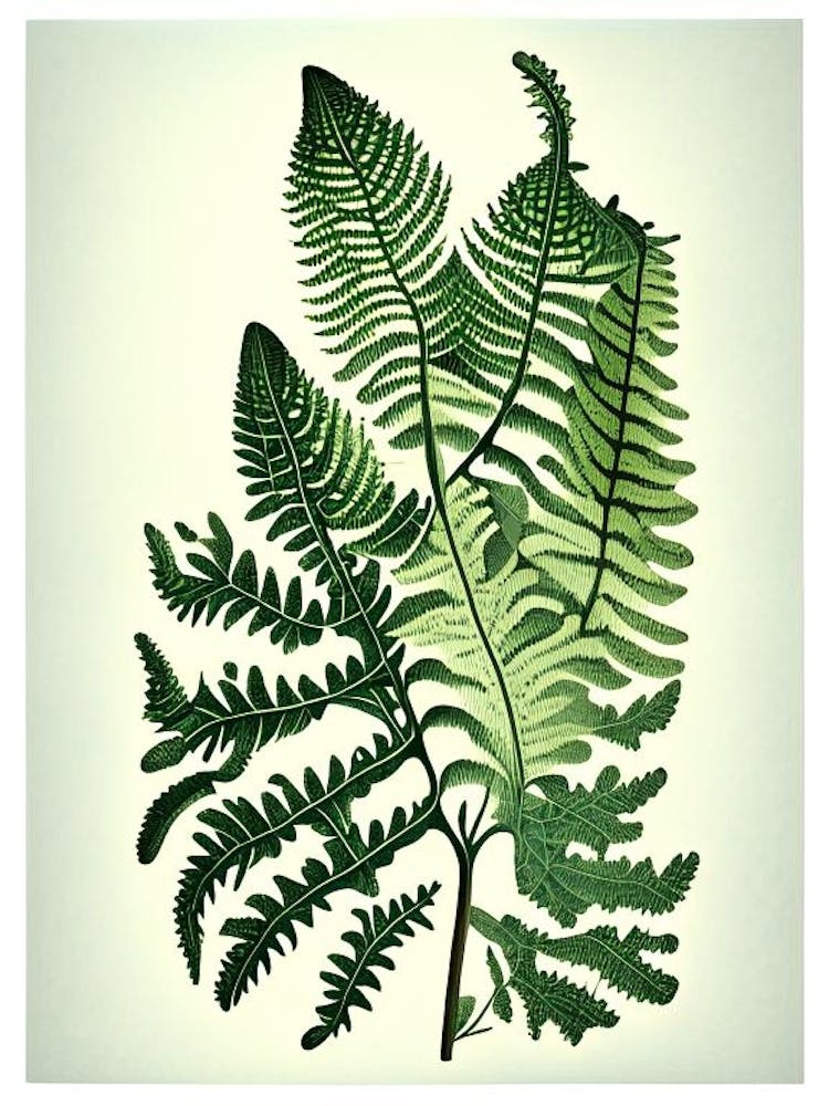 Southern Maidenhair Fern 3 Vintage Botanical Poster