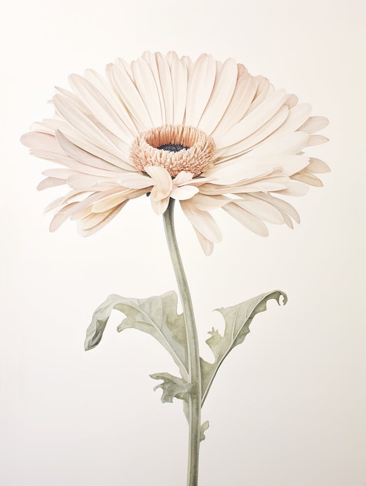 Pressed Flower Botanical Art Gerbera Daisy 1
