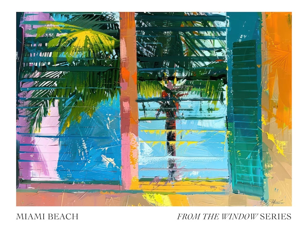 Miami Beach From The Window Series Poster Painting 3