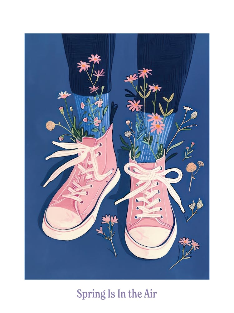 Spring In In The Air Pink Shoes And Wild Flowers 8