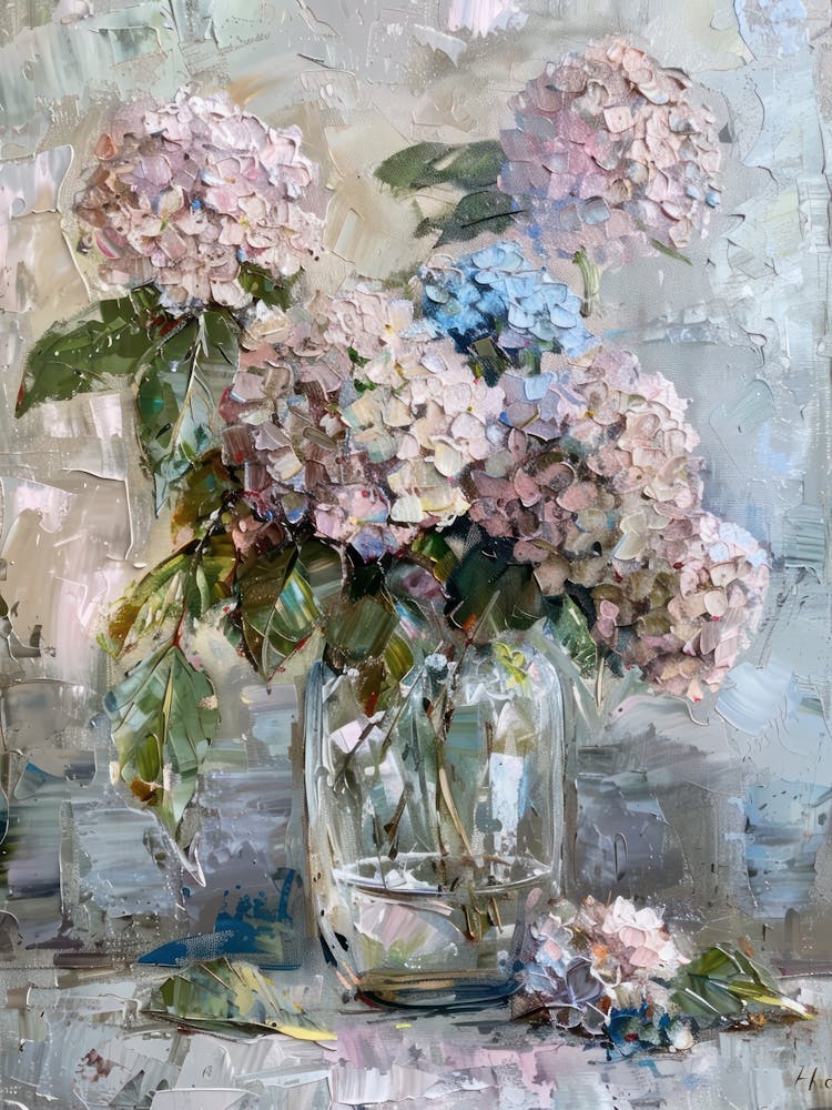 Eine Welt der Blumen Hortensie 4 Gemälde