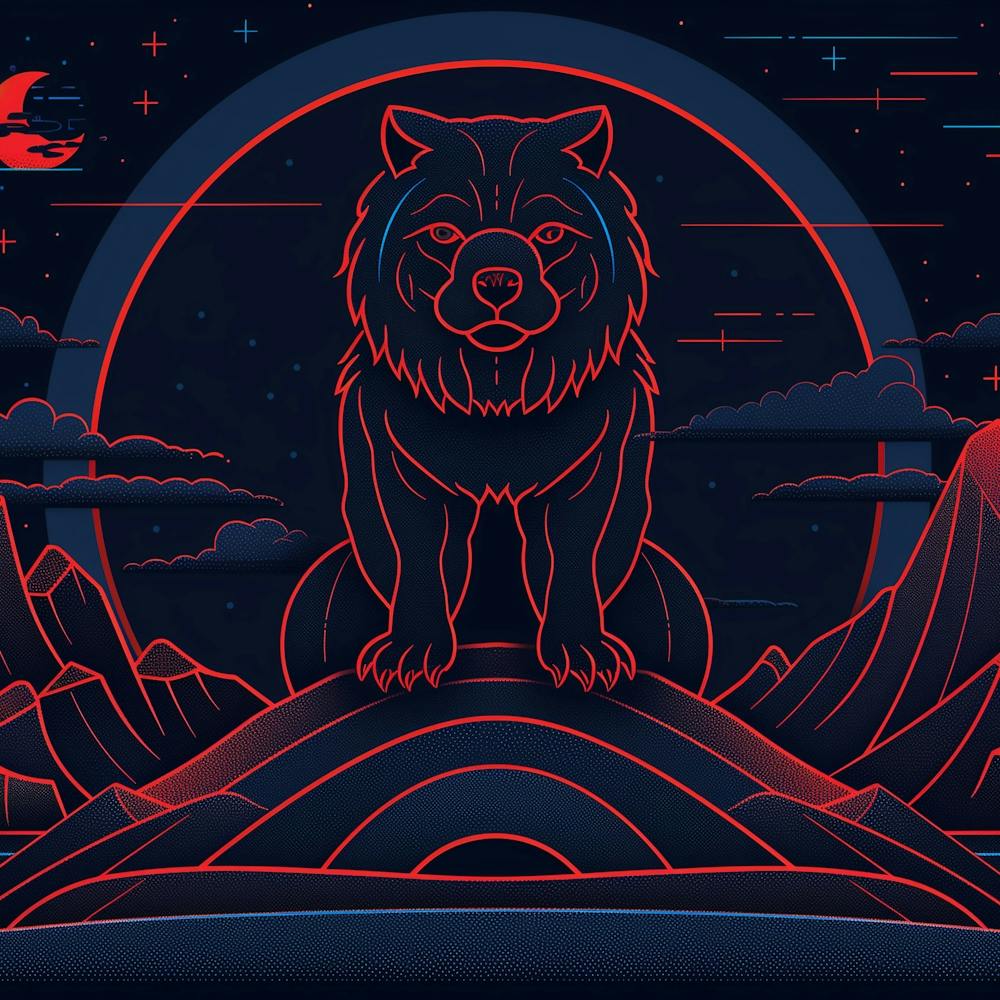 Wolf In The Night Sky