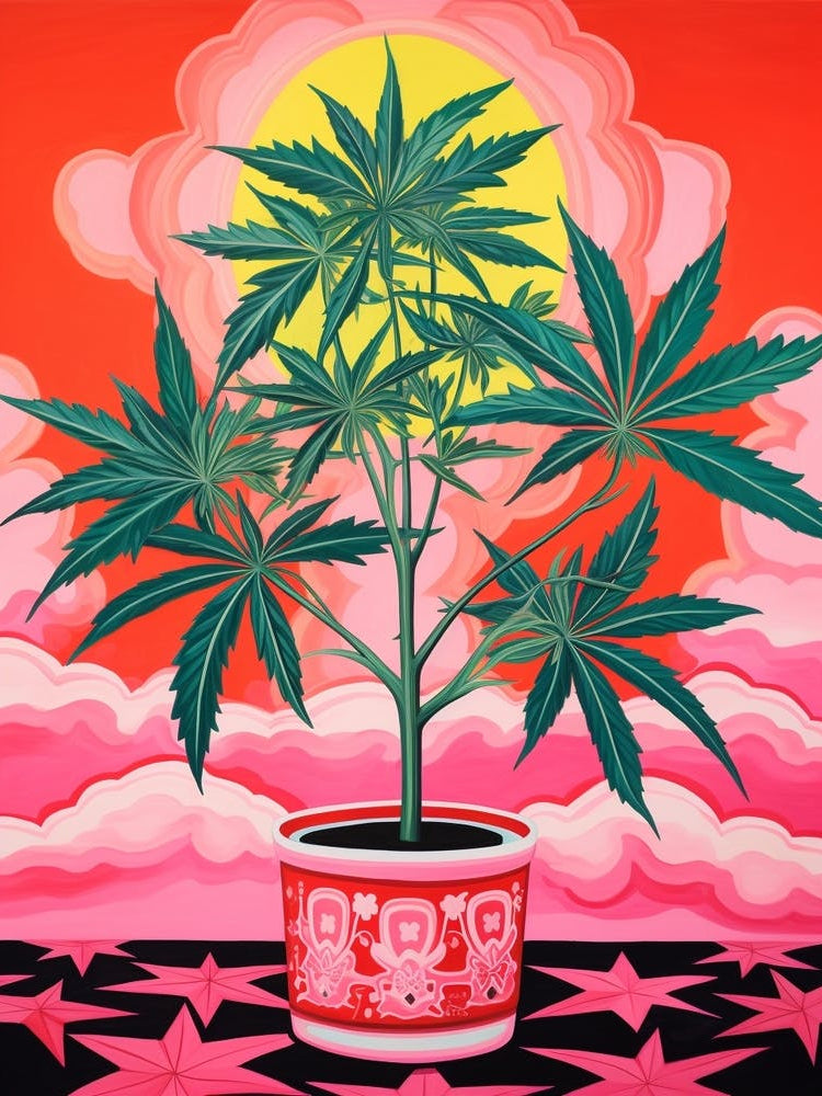 Pink And Red Plant Illustration Dracaena 4