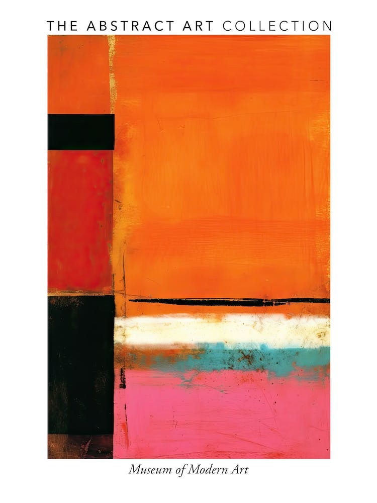 Orange And Red Abstract Painting 6 Exhibition Poster